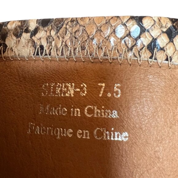 JEFFREY CAMPBELL Siren Snakeskin Pointed Toe Boots 7.5 Reptile Animal Print Tan - Picture 8 of 8